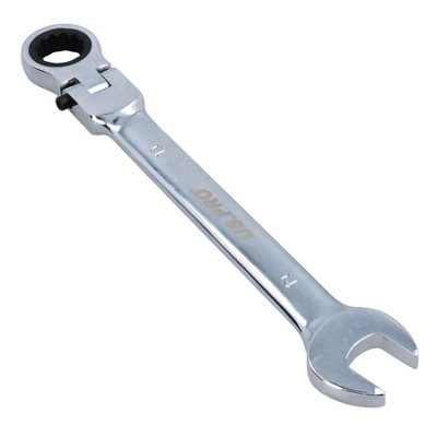 19mm Flexible Headed Ratchet Combination Spanner Wrench with Integrated Lock