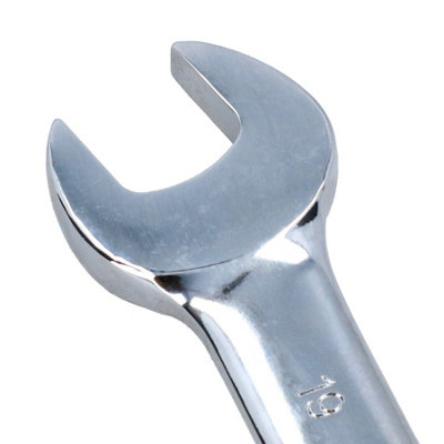 19mm Flexible Headed Ratchet Combination Spanner Wrench with Integrated Lock