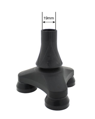 19mm Large Based Walking Stick Cane Tip - Foot with Pivoting Head for Stability
