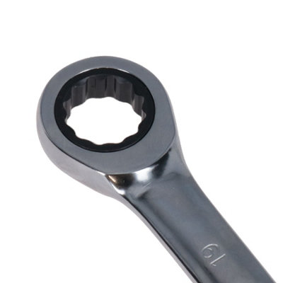 19mm Metric Combination Ratchet Ratcheting Spanner Wrench Bi-Hex 12 Sided