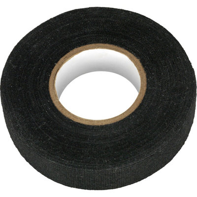 19mm x 15m Black Fleece Tape - Adhesive Auto Electric Cable Wire Management Roll