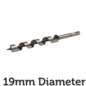 19mm x 235mm Long Hardened Steel Auger Drill Bit Hex Shank Shaft Woodwork Timber