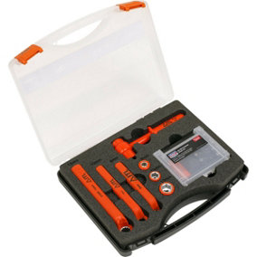 19pc IEC 60900 Hybrid & Electric Car Battery Tool Kit 1500V DC Insulated Ratchet