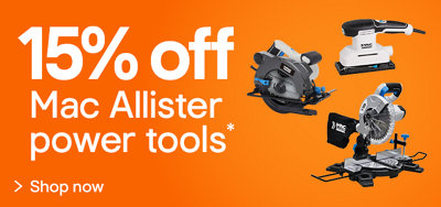 15% off Mac Allister power tools. Terms and conditions apply. Shop now.