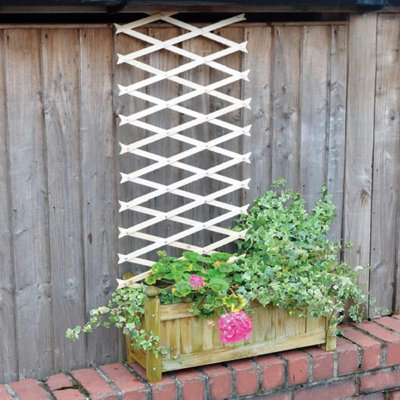 1ft x 6ft Expanding Wooden Garden Trellis - Robust Climbing Plant & Vegetable Support