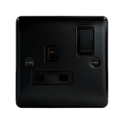 1G 13A DP Switched Socket Matt Black