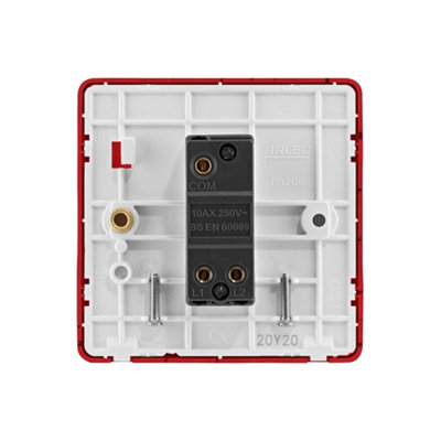 1G 2W 10A Light Switch Red Colour - 4