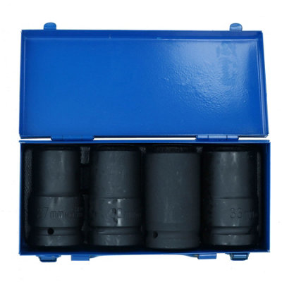 1in Drive Deep Metric Impact Impacted Sockets 6 Sided 27mm - 33mm 4pc Set