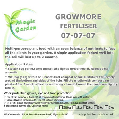 1kg Growmore General Purpose Fertiliser 07-07-07