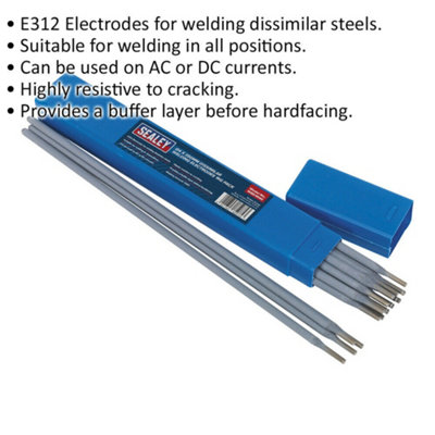 1kg PACK - Dissimilar Steel Welding Electrodes - 4 x 350mm - 135A Current