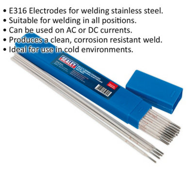 1kg PACK - Stainless Steel Welding Electrodes - 2.5 x 300mm - 70A Currents