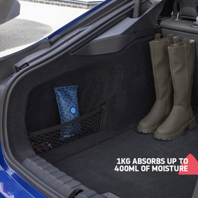 1kg Reusable Car Dehumidifier Bags - Includes Dashboard Anti-Slip Mats (Set of 2) - 5