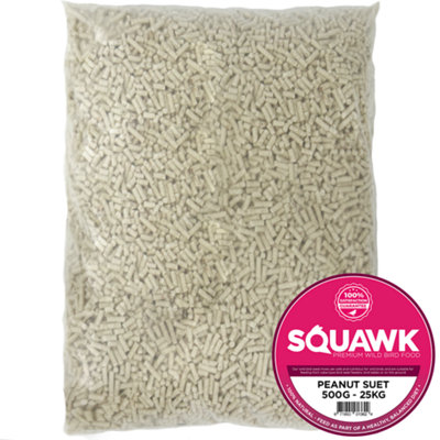 1kg SQUAWK Peanut Suet Pellets - Premium All Season Garden Bird Feed Wild Birds Food