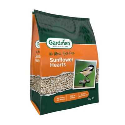 1kg Sunflower Hearts, No Mess No Husks Sunflower Hearts for Wild Birds ...
