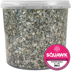 1L SQUAWK Hen Sized Oyster Shell - Chicken Hen Poultry Nutritious Food Feed Grit
