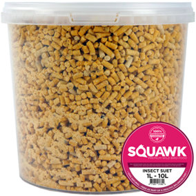 1L SQUAWK Insect Suet Pellets - Quality High Energy Garden Wild Bird Feed