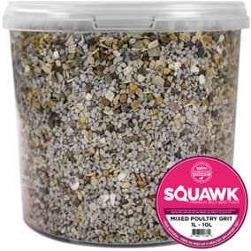 1L SQUAWK Mixed Poultry Grit - Nutritious Food With Tasty Oyster Shell Animal Snack
