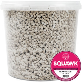1L SQUAWK Peanut Suet Pellets - Premium All Season Garden Bird Feed Wild Birds Food