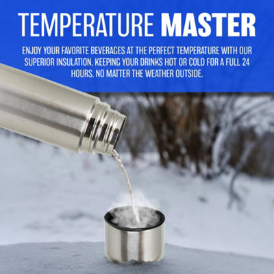 1l Stainless Steel Flask Hot Cold Tea Drink Thermos Vacuum Portable ...