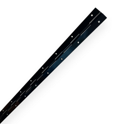 1M (1000mm) Continuous Steel Metal Piano Hinge Strap Multi Colours with Holes (Black)