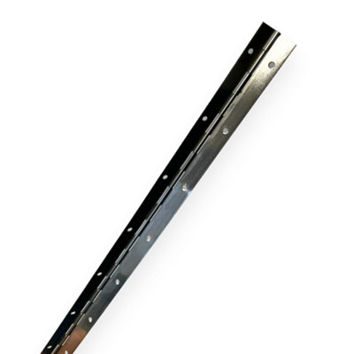 1M (1000mm) Continuous Steel Metal Piano Hinge Strap Multi Colours with Holes (Steel)