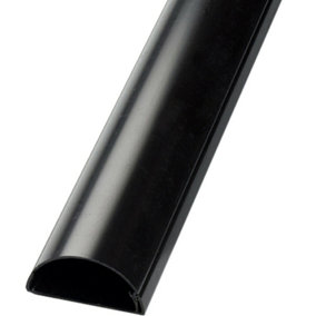 1m 16mm x 8mm Black Speaker Cable Trunking Conduit Cover AV TV Ethernet Wall