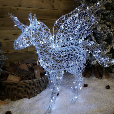 1m 200 LED Indoor Outdoor Pegasus Christmas Decoration in Cool White