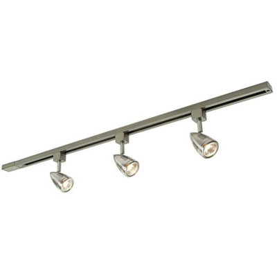 1m Adjustable Ceiling Track Spotlight Kit Satin Chrome 3x GU10 ...