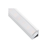1m Aluminium Profile Corner For LED Lights Strip 5050 3528 Opal Cover - White Finish - Pack of 5