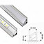 1m Aluminium Profile Corner For LED Lights Strip 5050 3528 Transparent Cover - Aluminium Finish - Pack of 5