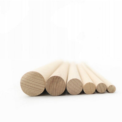 1M Beech Dowel Smooth Wood Rod Pegs 1 Meter (10mm Diameter, 5 Pack)