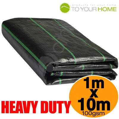 1m by 10m Dihl Weed Membrane Folded Black Polypropylene Weed Membrane