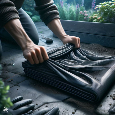 1m by 10m Dihl Weed Membrane Folded Black Polypropylene Weed Membrane - 4