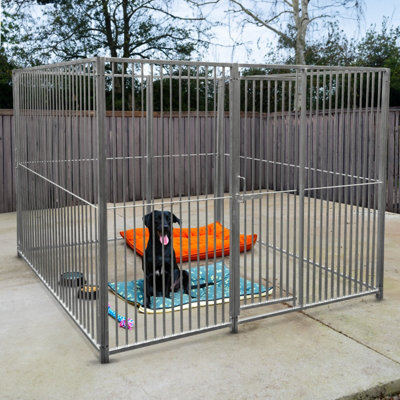 1m Dog Run Panel With Door 5cm Bar Gap DIY at B Q