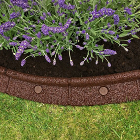 1m FlexiBorder Garden Edging in Brown H8cm Pack of 25