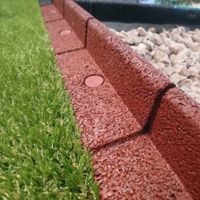 1m FlexiBorder Garden Edging in Red H8cm Pack of 10