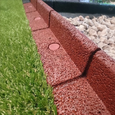 1m FlexiBorder Garden Edging in Red H8cm Pack of 25