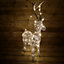 1m Grey Outdoor Standing LED Wicker Reindeer Christmas Decoration in Warm White