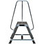 1m Heavy Duty Double Sided Fixed Step Ladders Safety Handrail & Wide Platform