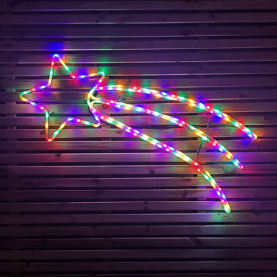 1m Multicoloured LED Flashing Indoor Outdoor Shooting Star Christmas ...