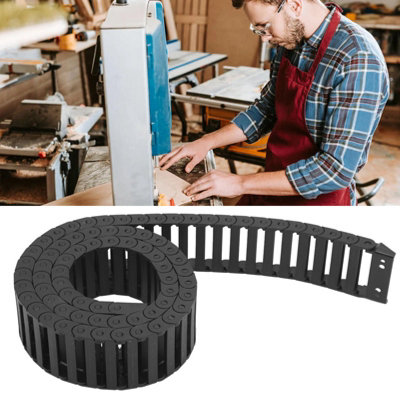 1m Nylon Drag Chain-Durable PA66,Temperature-Resistant Black Cable Carrier for CNC Machines