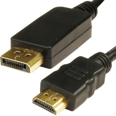   Basics DisplayPort to HDMI Display Cable,  Uni-Directional, 4k@60Hz, 1920x1200, 1080p, Gold-Plated Plugs, 3 Foot,  Black : Electronics
