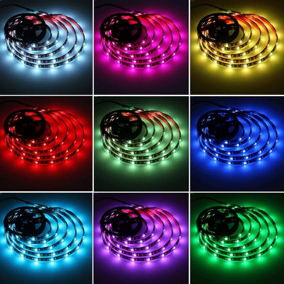 1m RGB LED Strip Lights - USB-Powered and Remote-Controlled