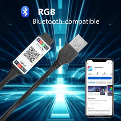 1m Smart RGB LED Strip Lights - USB-Powered - Bluetooth and Remote-Controlled