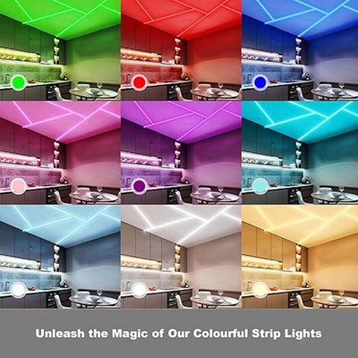 1m Smart RGB LED Strip Lights - USB-Powered - Bluetooth and Remote-Controlled