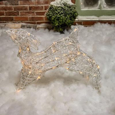 1M Soft Acrylic Light Up Christmas Reindeer Mother & Baby with 250 White or Warm White LEDs - 5