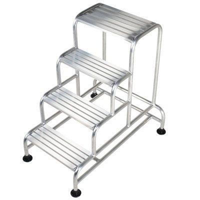 1m Tall Aluminium Step Ladder with 4 Treads - Stable and Sturdy Design for Safe Access