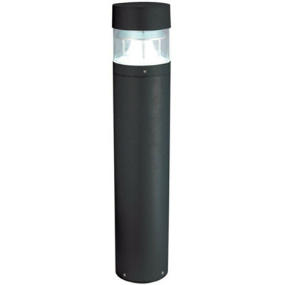 1m Tall IP65 Outdoor Lamp Post Bollard Black Round Flat Top E27