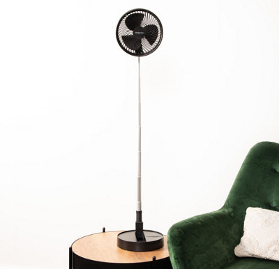 1m Tall Portable Telescopic Cordless Folding USB Rechargeable Cooling Fan in Black Price Comparisons | Compare The Build