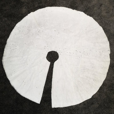 1m White Christmas Tree Skirt Snow Blanket with Silver Stars & Glitter